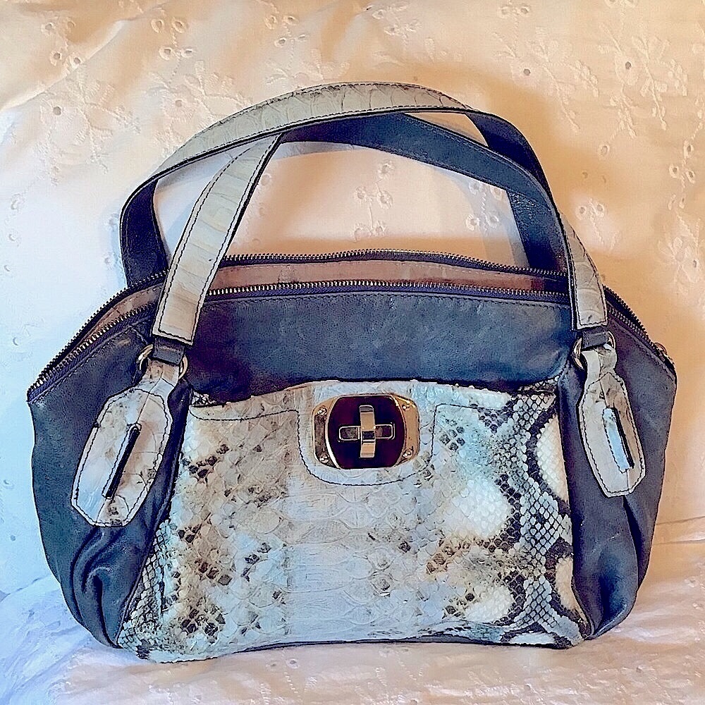 Paolo Masi Beautiful leather and snakeskin bag.  -5